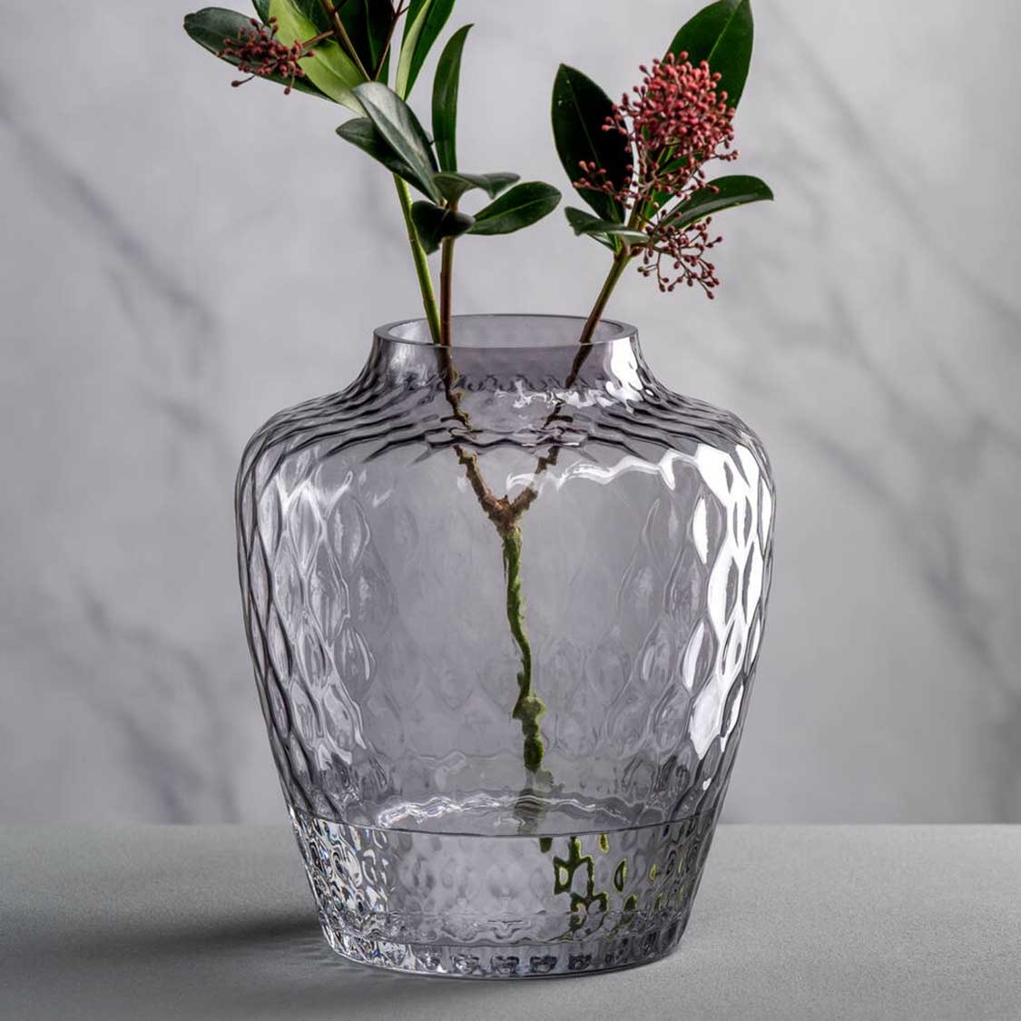 leonardo-giulia-vase-verre-gris-20-cm-fait-main image 5