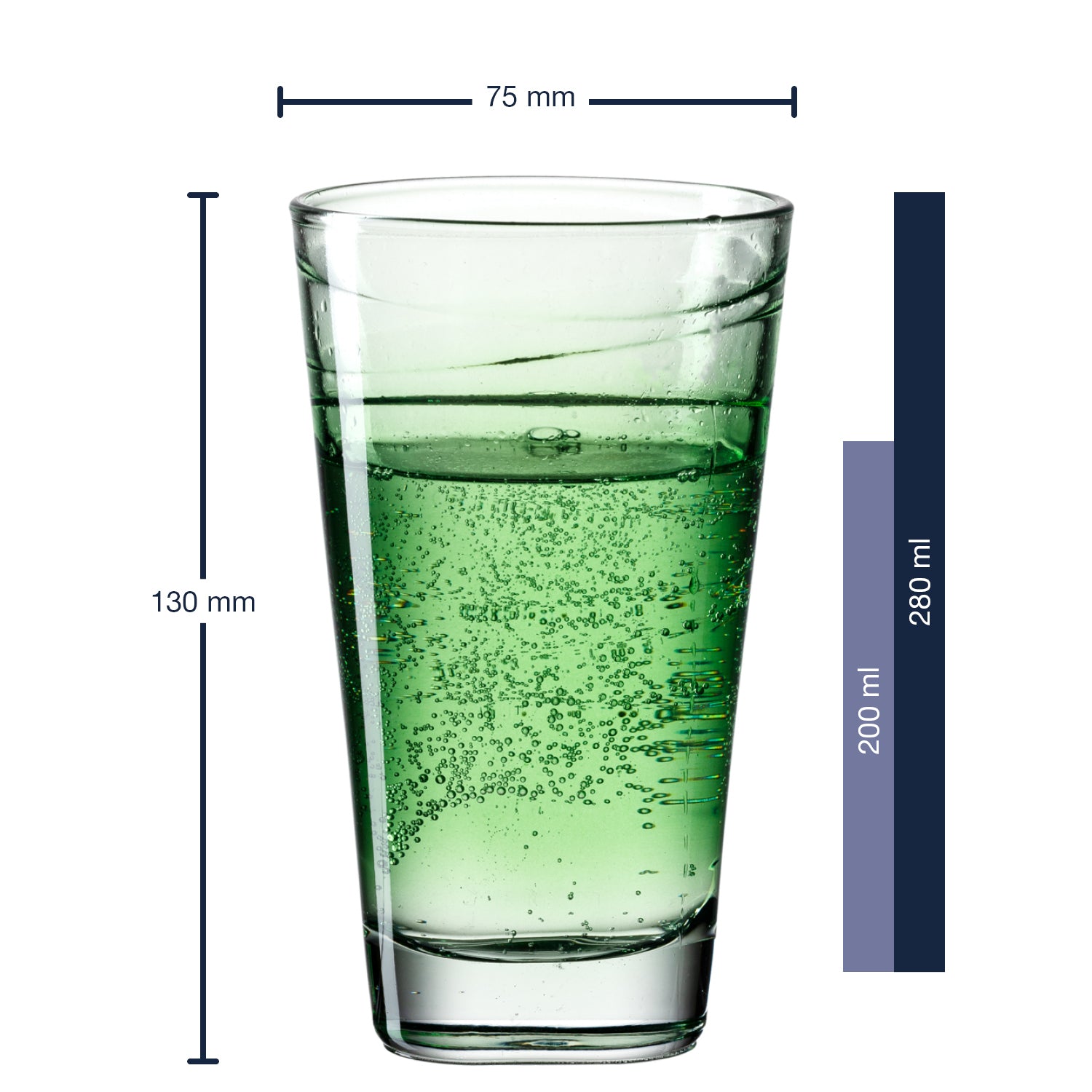 leonardo-vario-struttura-verre-eau-vert-280-ml-lot-6 image 2
