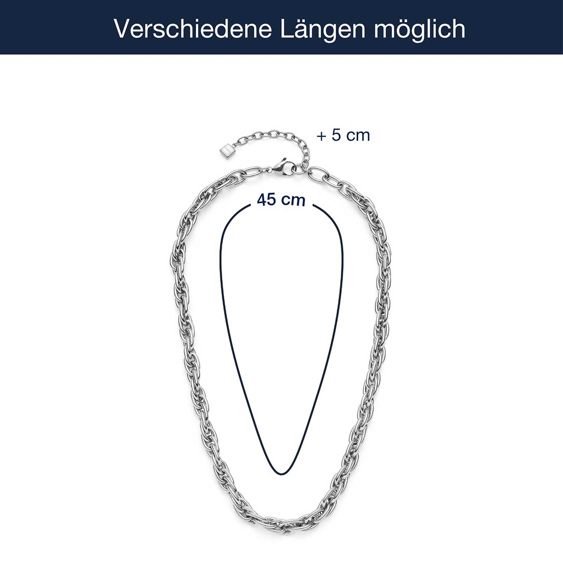leonardo-sina-collier-maillons-45-cm-argent image 5