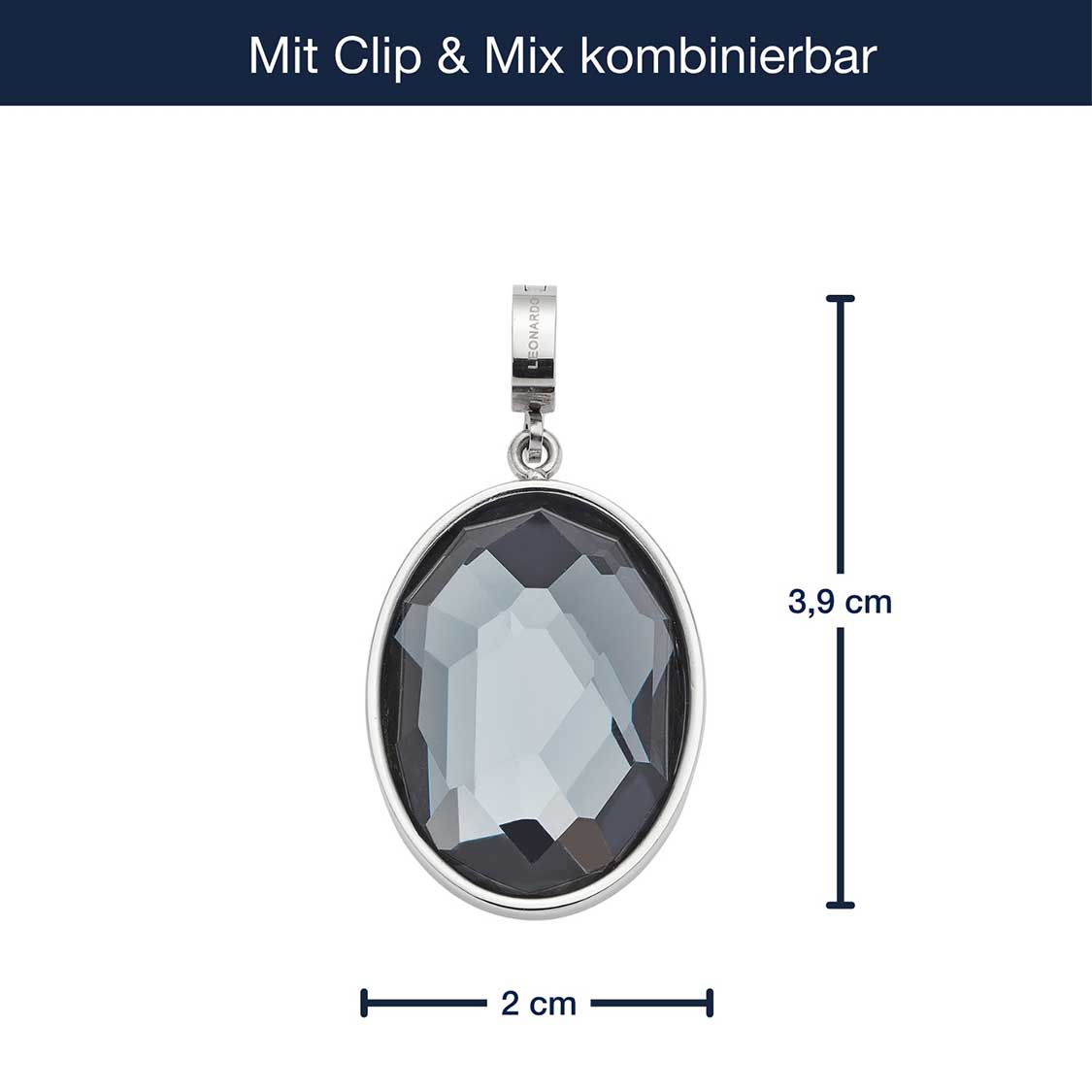 leonardo-jamira-blue-clip-mix-pendentif-bleu-gris image 4