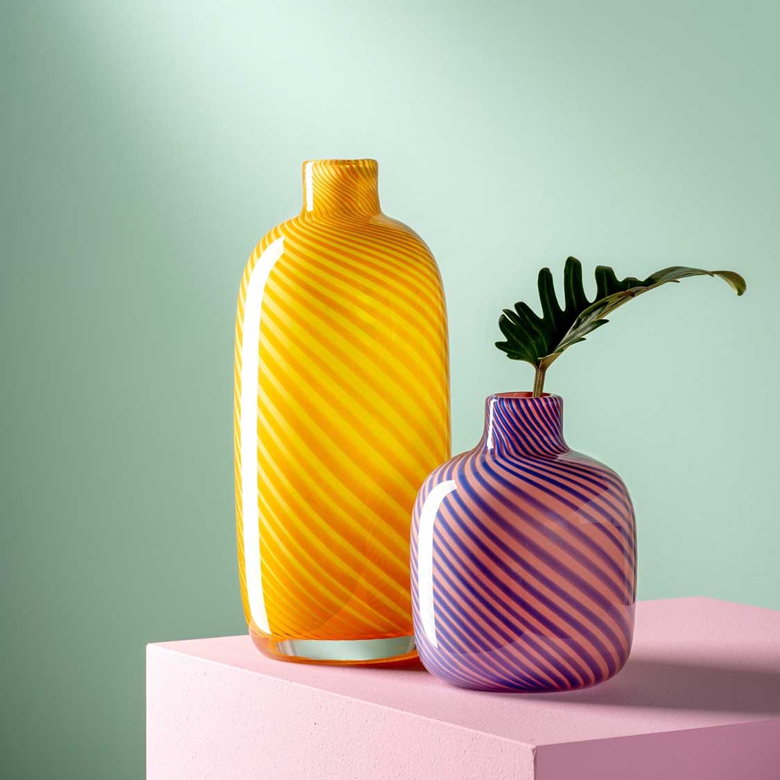leonardo-filo-colori-vase-jaune-verre-32-cm image 2