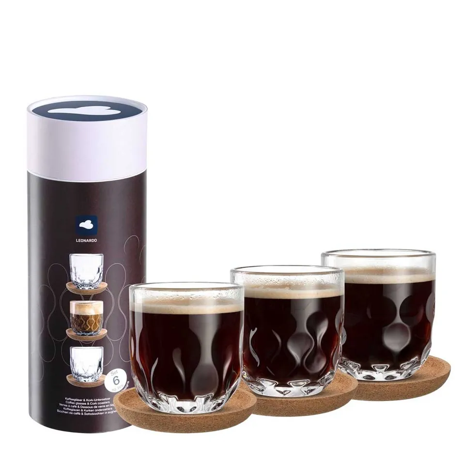 leonardo-gocce-verres-caf-6-pi-ces-avec-li-ge image 1