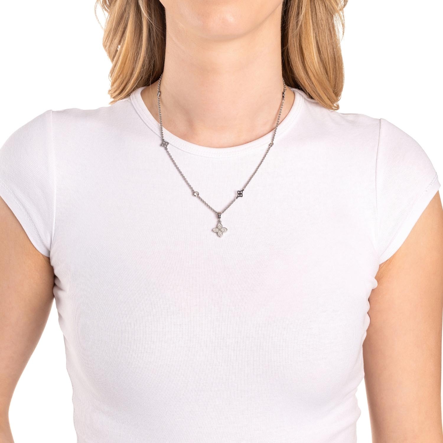 leonardo-ruth-collier-femme-45-cm-acier-vintage-zirconia image 3