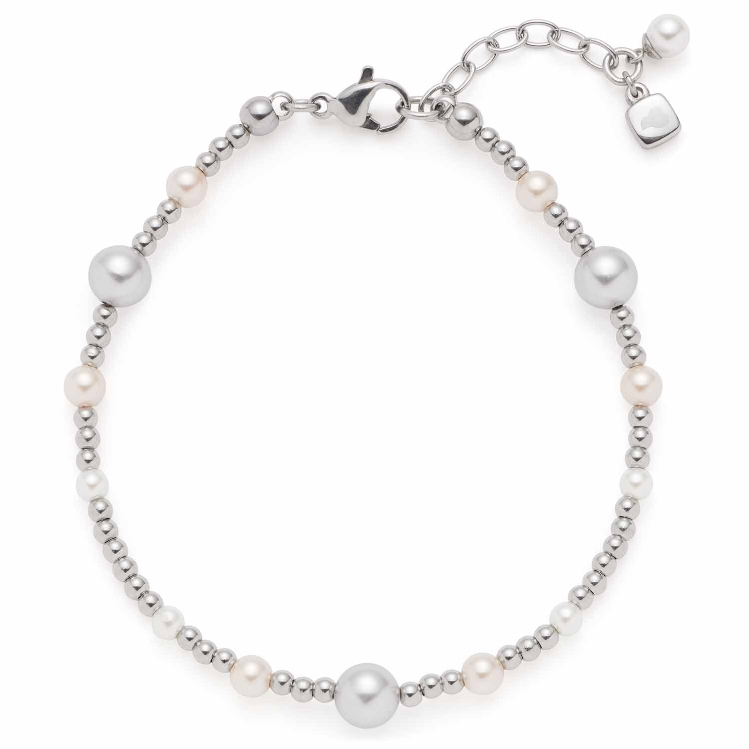 leonardo-elsana-bracelet-argent-perles-blanches-cr-me image 1