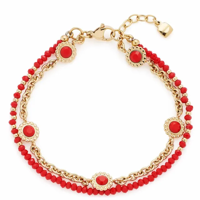 leonardo-florena-bracelet-double-rang-rouge-dor image 1