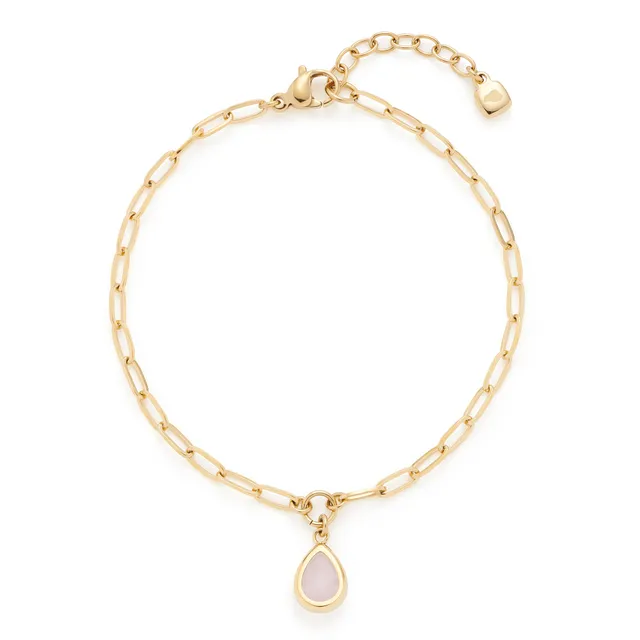 leonardo-rosy-ciao-bracelet-dor-pendentif-rose-goutte image 1