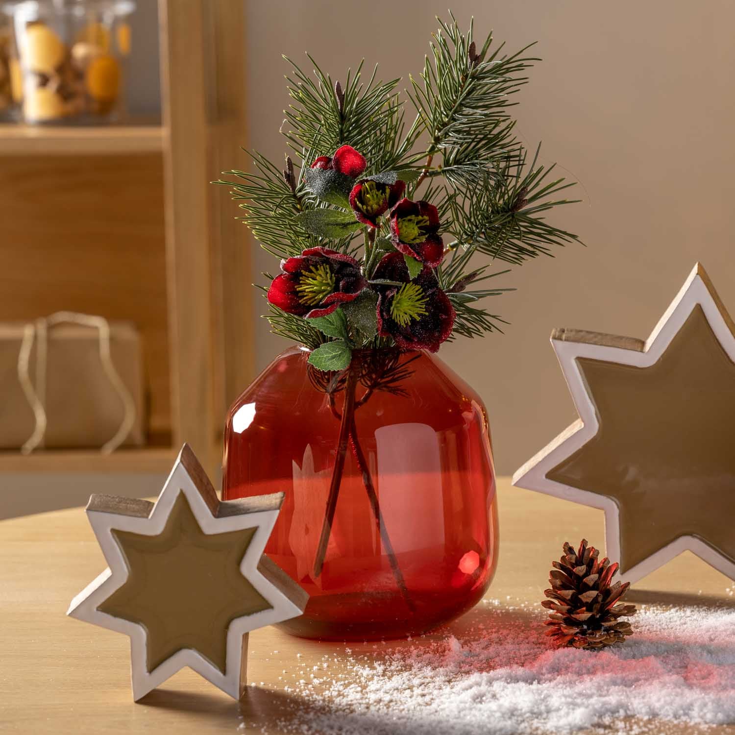 leonardo-natale-fleur-artificielle-29-cm-rouge-fonc image 2
