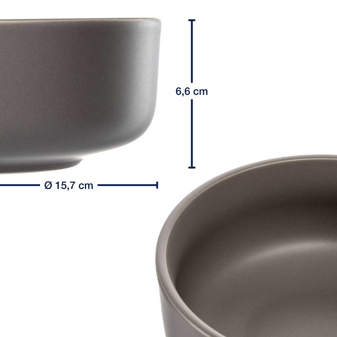 leonardo-roma-bol-c-ramique-16-cm-taupe-lot-6 image 3