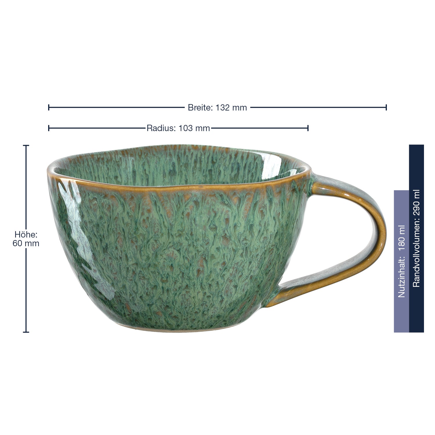 leonardo-matera-tasse-c-ramique-verte-290-ml-lot-4 image 2