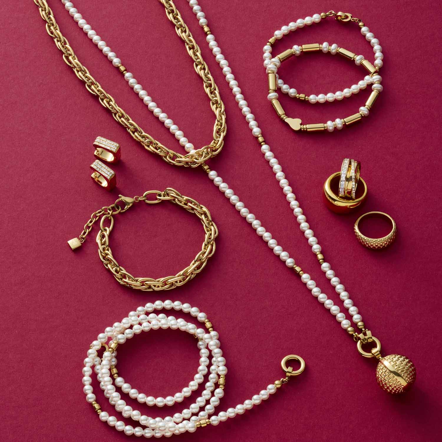 leonardo-nina-bracelet-or-perles-blanches-lastique image 7