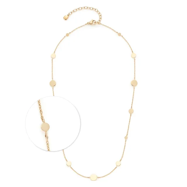 leonardo-milla-collier-dor-42-cm-pastilles-acier-minimaliste image 1