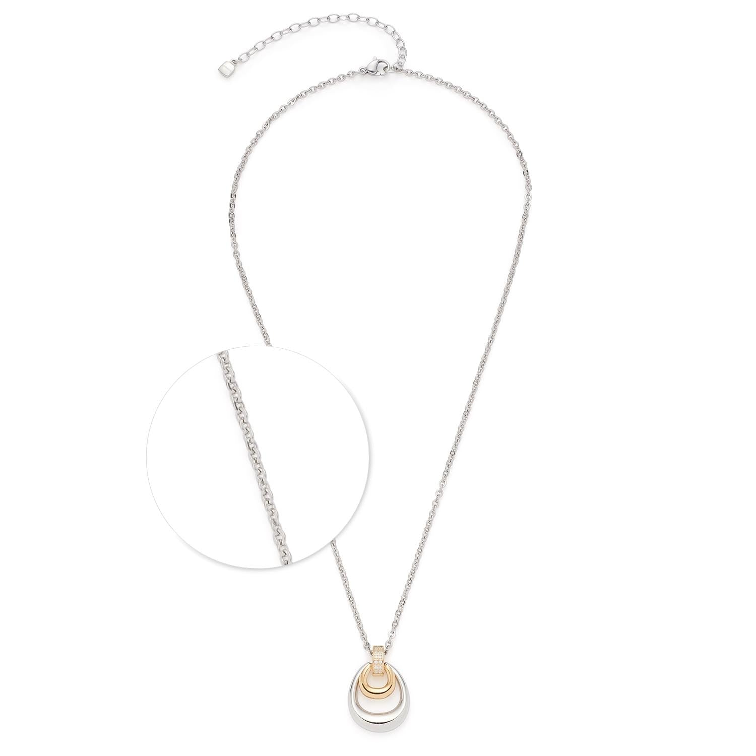 leonardo-livia-collier-pendentif-bicolore-45-cm-zircon image 1