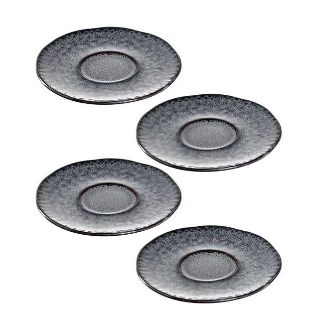 leonardo-matera-soucoupe-c-ramique-11-cm-anthracite-lot-de-4 image 1
