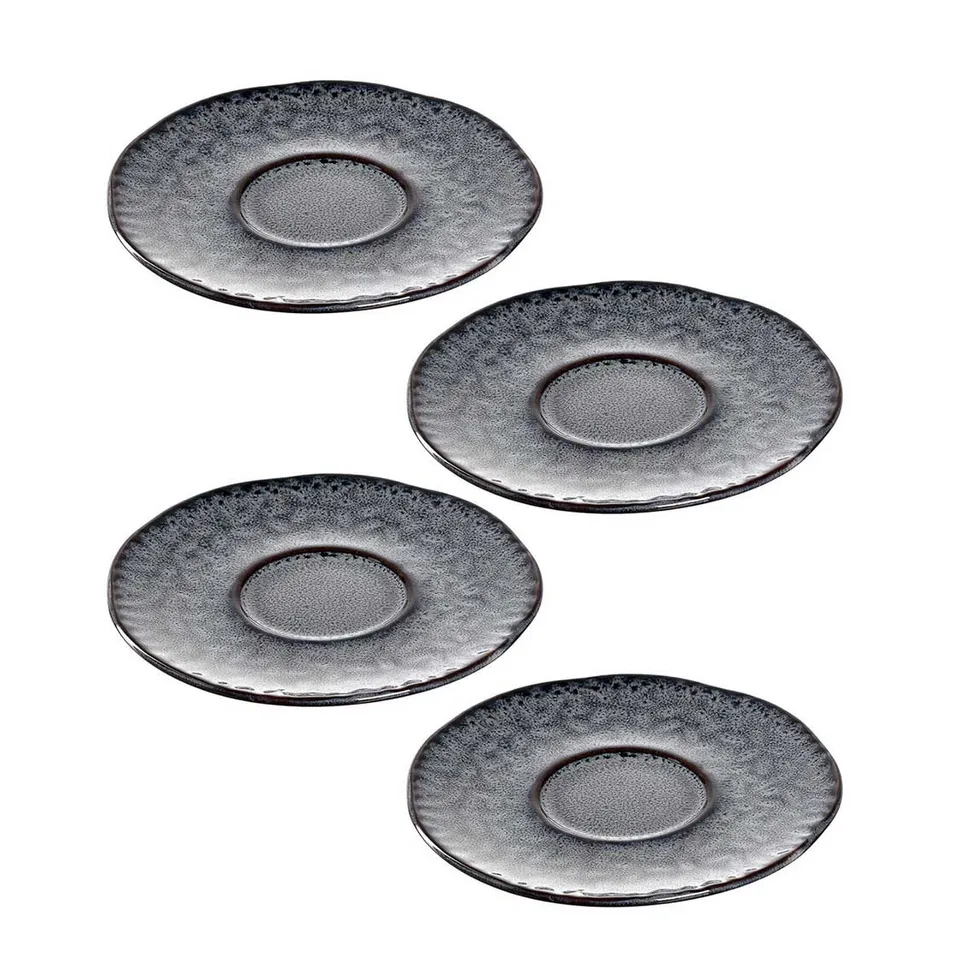 leonardo-matera-soucoupe-c-ramique-11-cm-anthracite-lot-de-4 image 1