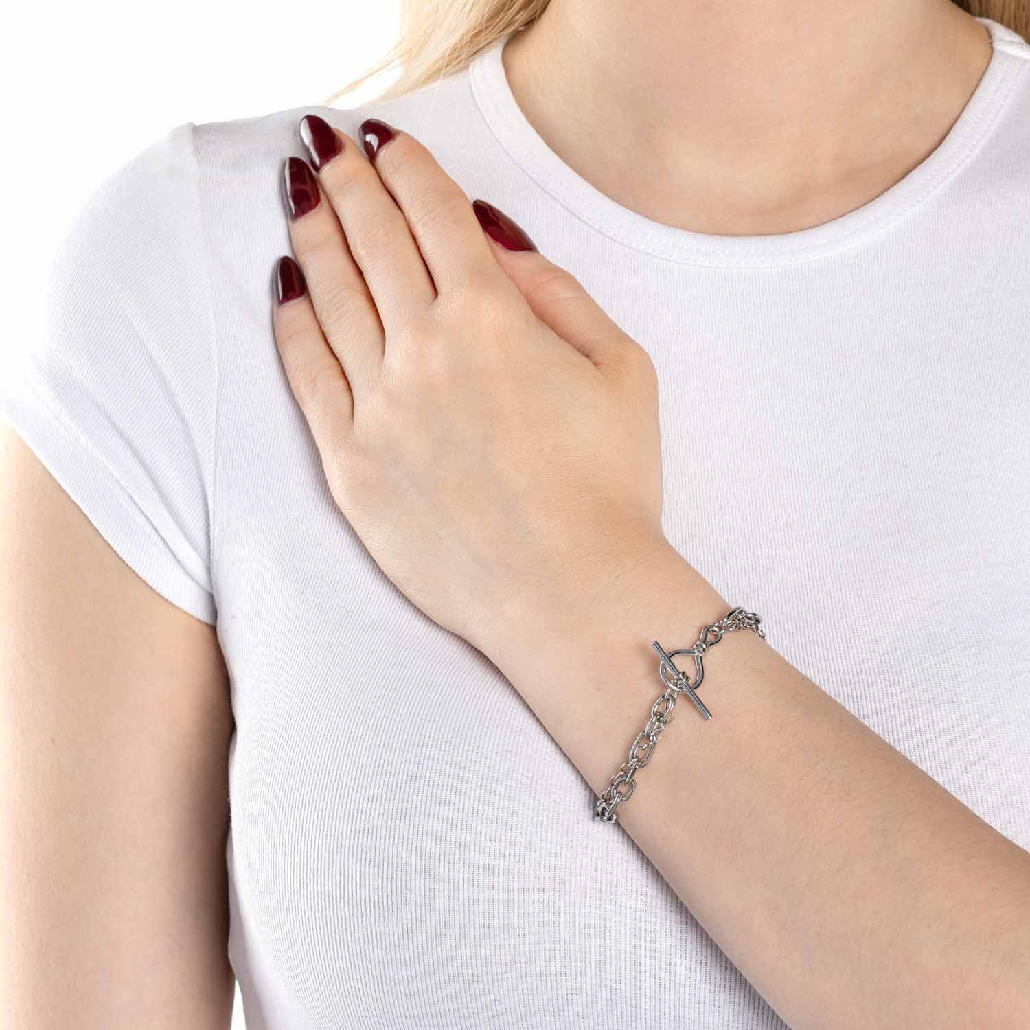 leonardo-elisabeth-bracelet-argent-double-rang-femme image 2