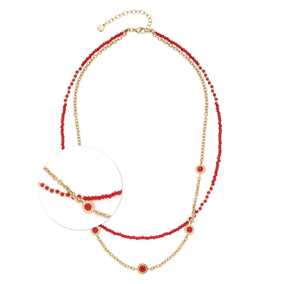 leonardo-florena-collier-42-cm-dor-rouge-fleurs image 1