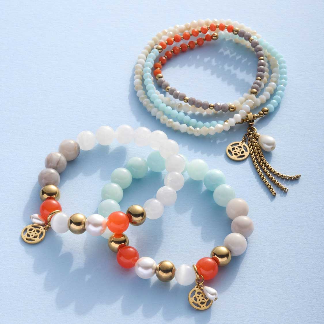 leonardo-solera-bracelet-dor-bleu-perles image 6