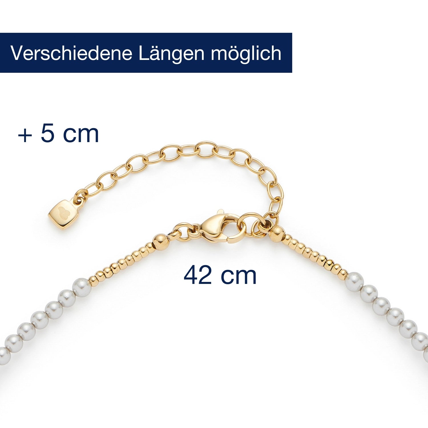 leonardo-ciao-pinky-collier-dor-perles-roses-42-cm image 4