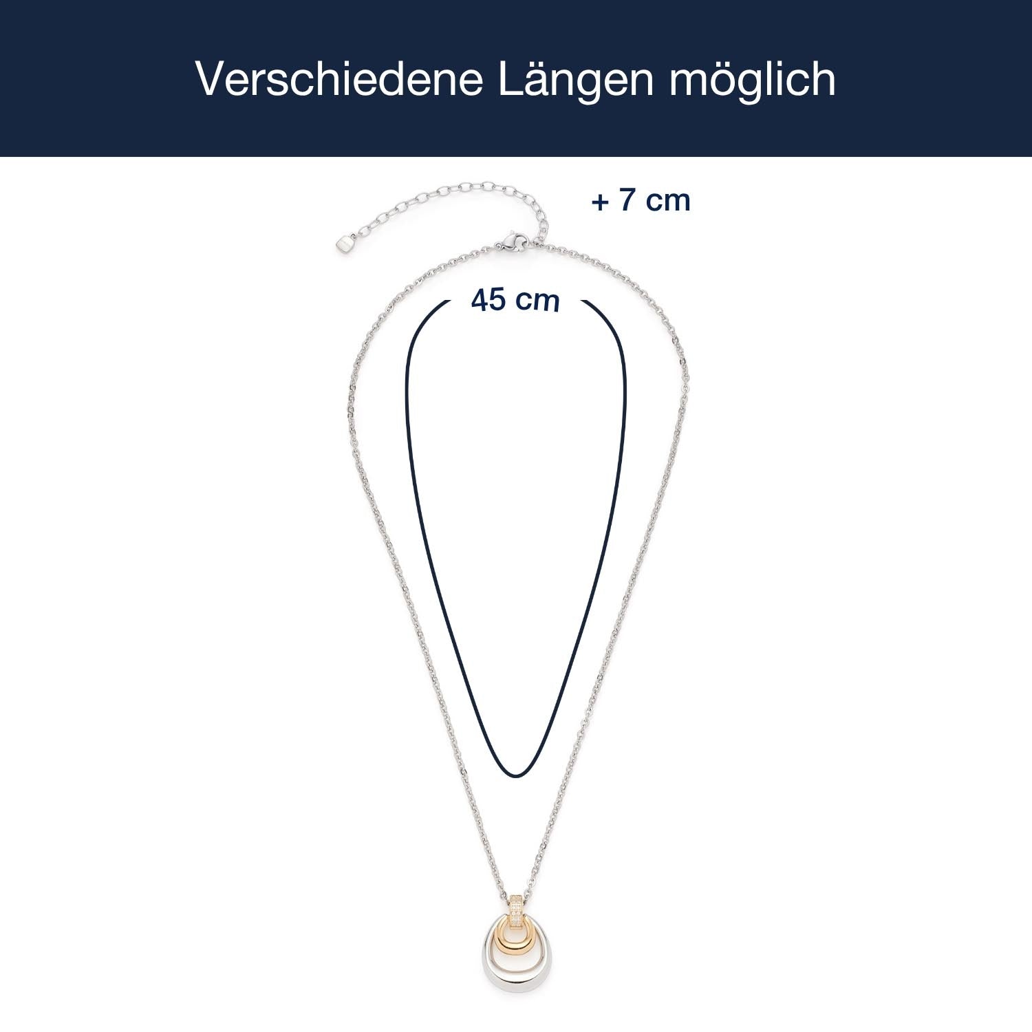 leonardo-livia-collier-pendentif-bicolore-45-cm-zircon image 4