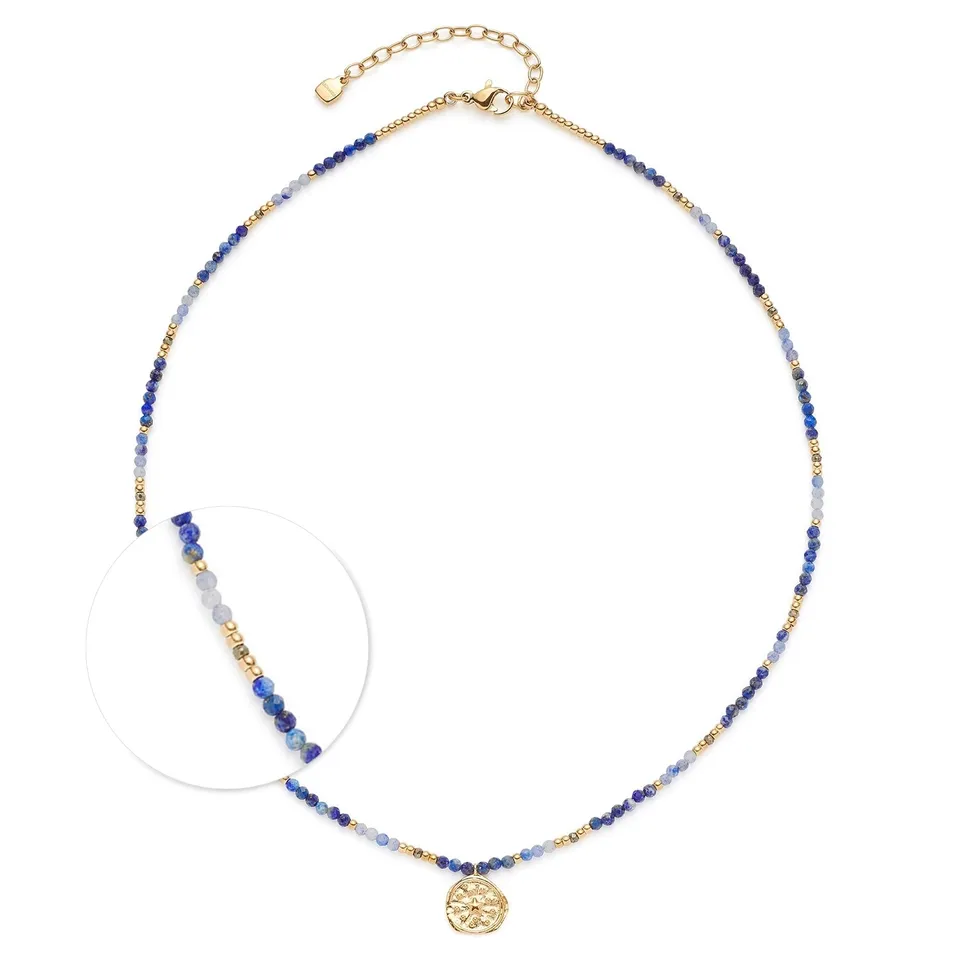 leonardo-rose-collier-dor-42-cm-pierres-bleues-m-daille image 1