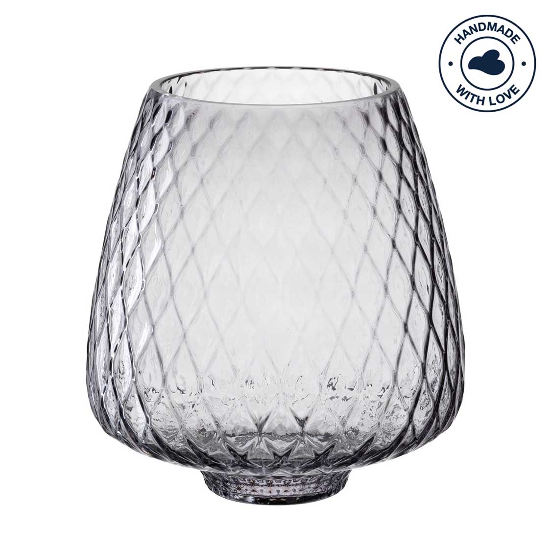 leonardo-giulia-photophore-verre-gris-20-cm-fait-main image 1