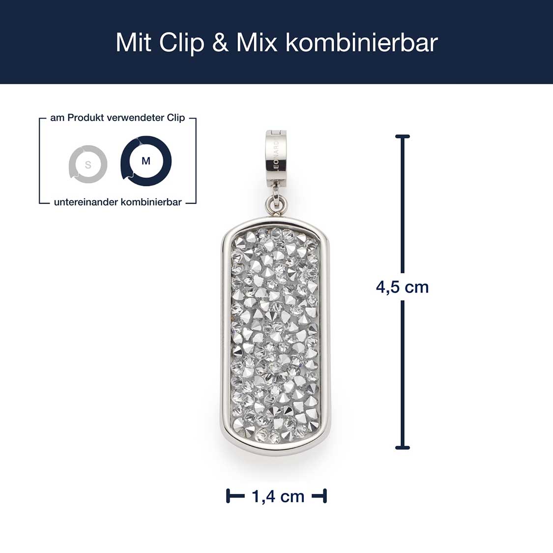 leonardo-clip-mix-edith-pendentif-argent-rectangle-cristal image 4
