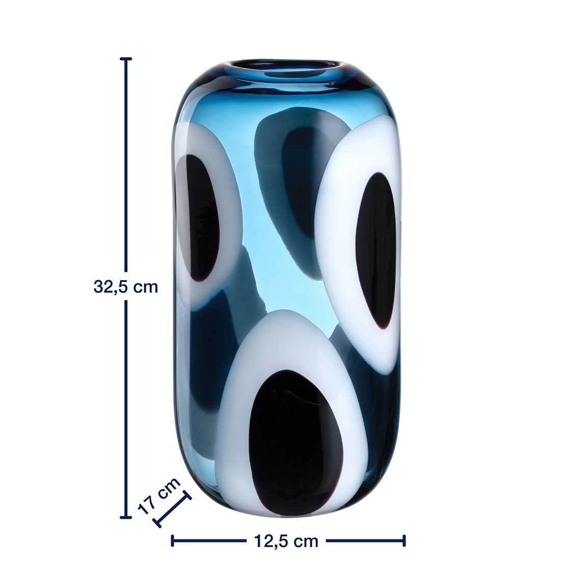 leonardo-occhi-blu-vase-bleu-verre-33-cm-fait-main image 3
