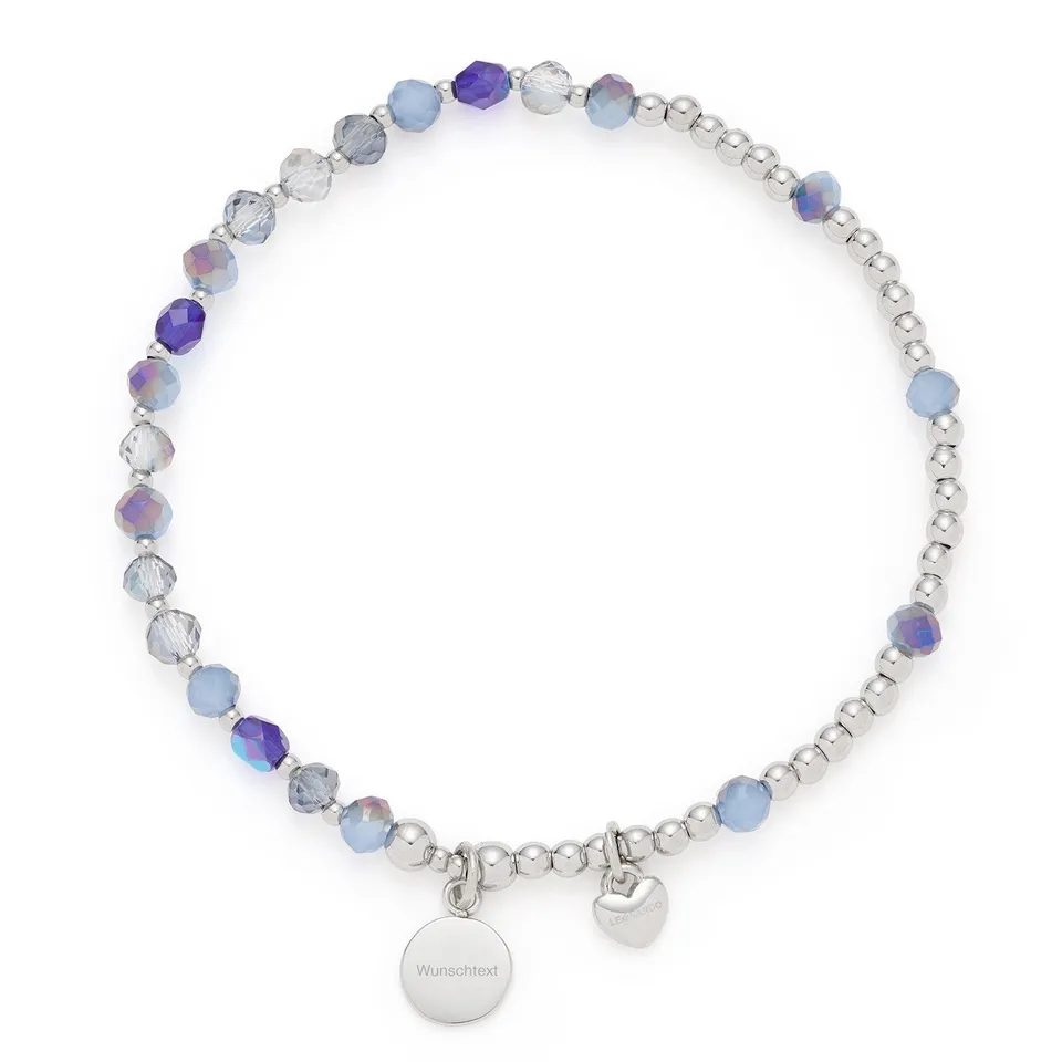 leonardo-unita-bracelet-ciao-bleu-gravure-lastique image 1