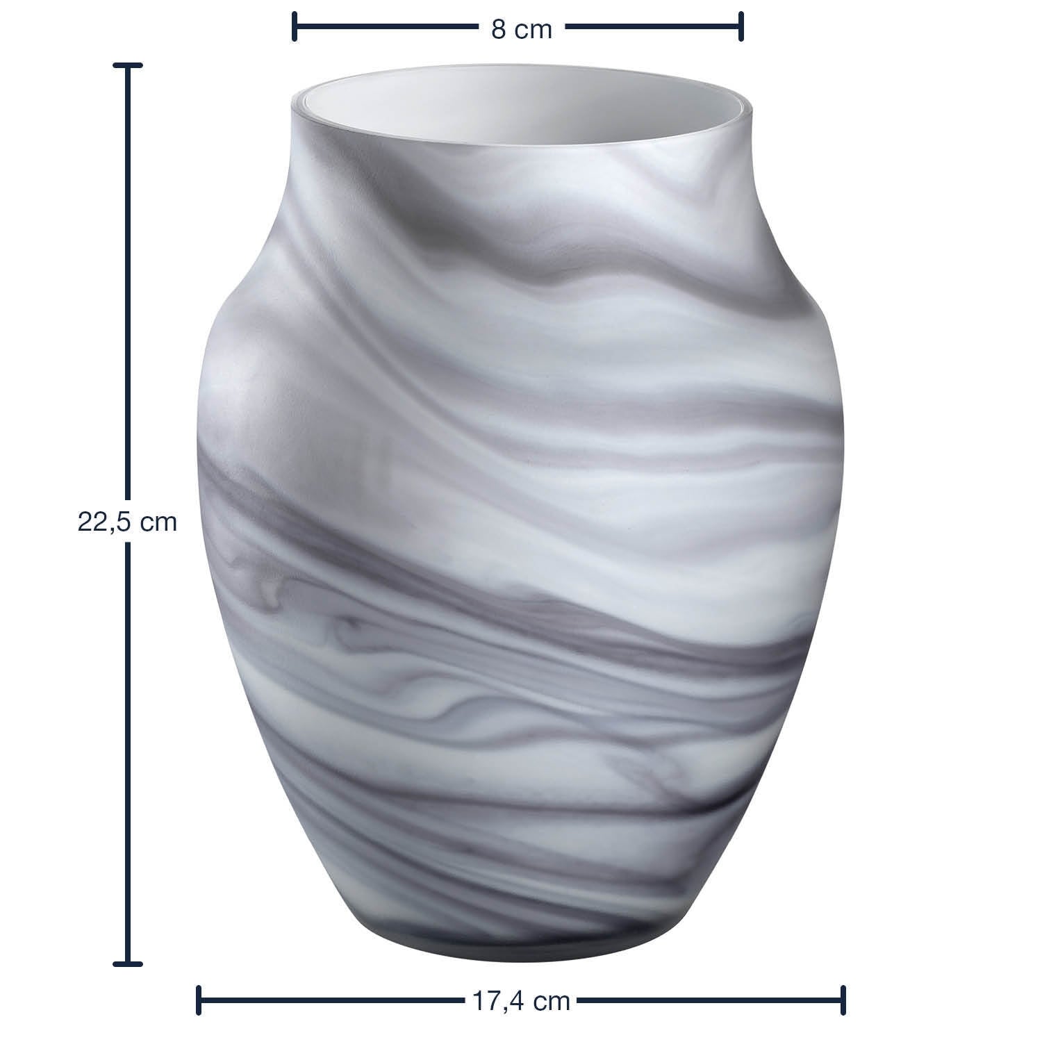 leonardo-poesia-vase-effet-marbre-gris-23-cm-fait-main image 3