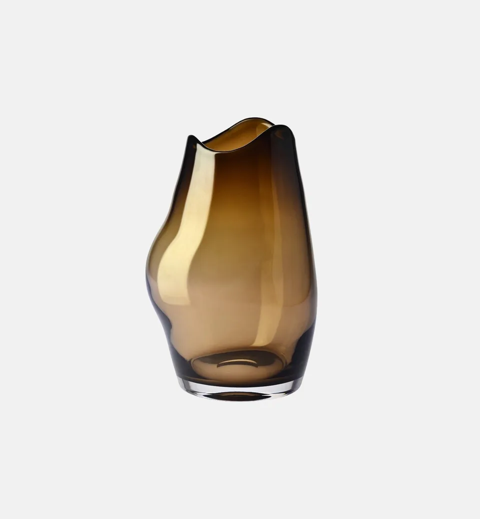 krosno-organic-gemstone-vase-verre-32-cm-bronzite image 1