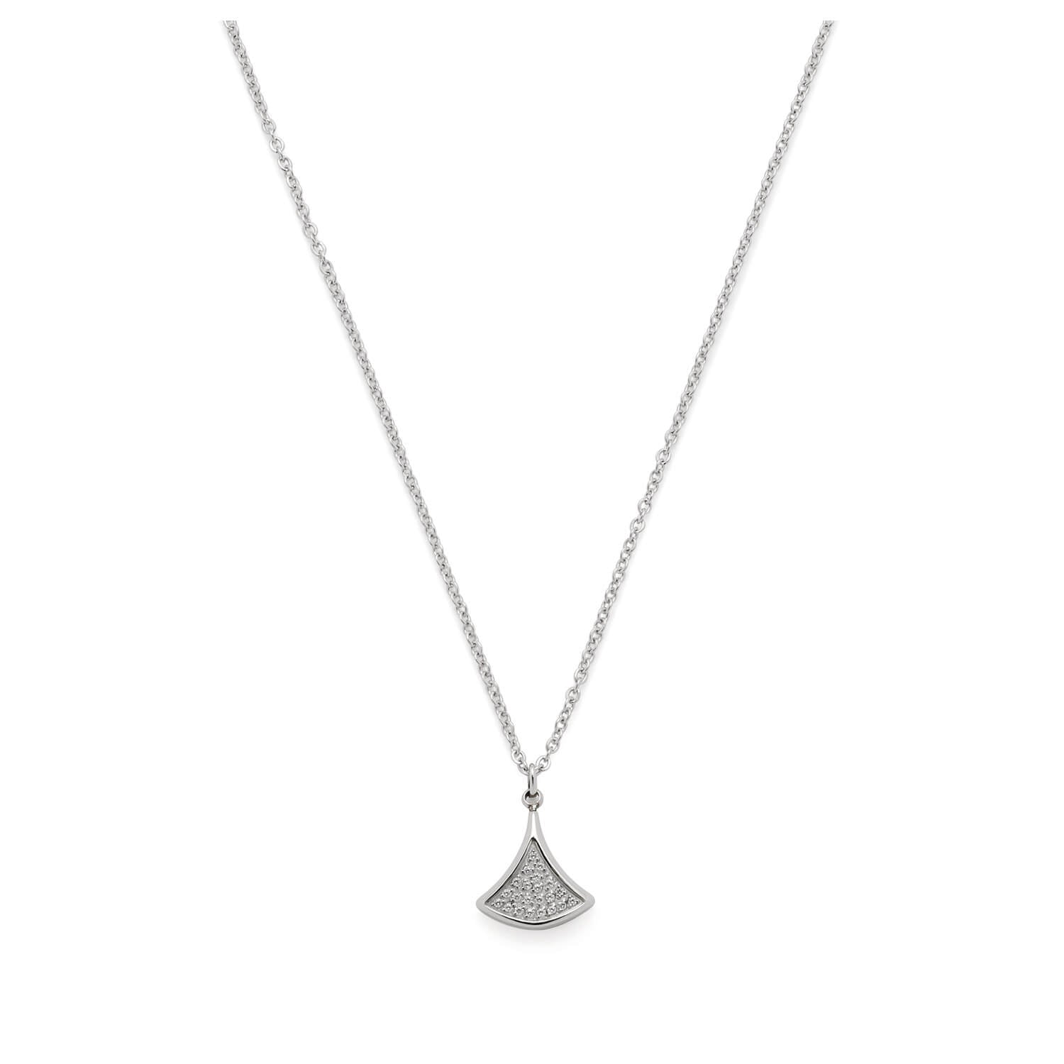 leonardo-simona-collier-argent-42-cm-pendentif-ventail-zirconia image 2
