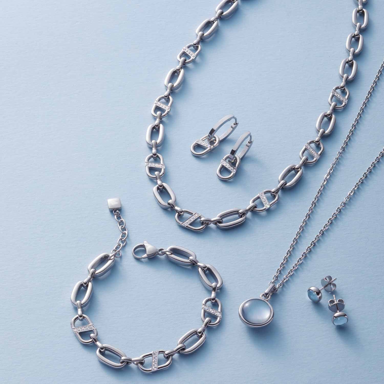 leonardo-narea-bracelet-argent-acier-maillons-pav image 4