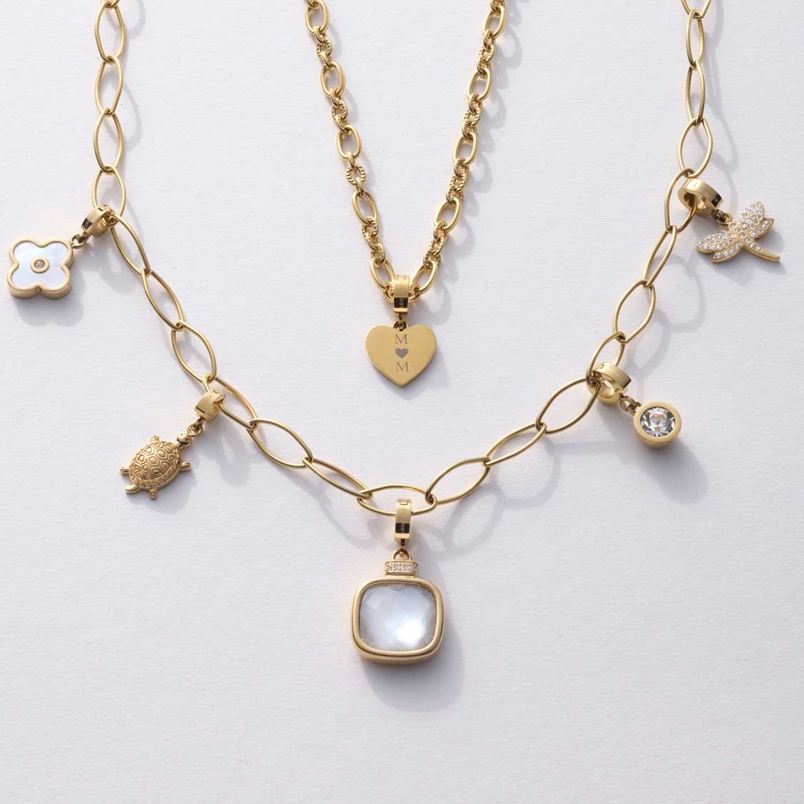 leonardo-virginia-clip-mix-pendentif-dor-nacre-carr-e image 2