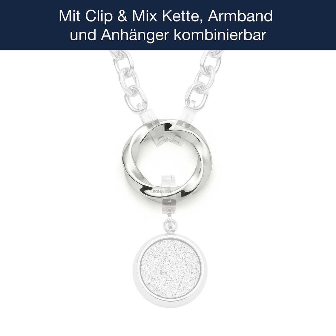 leonardo-lotti-clip-mix-bague-acier-torsad-argent image 3