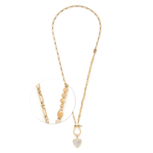 leonardo-clip-mix-kareen-collier-dor-69-cm-coeur-jade image 1