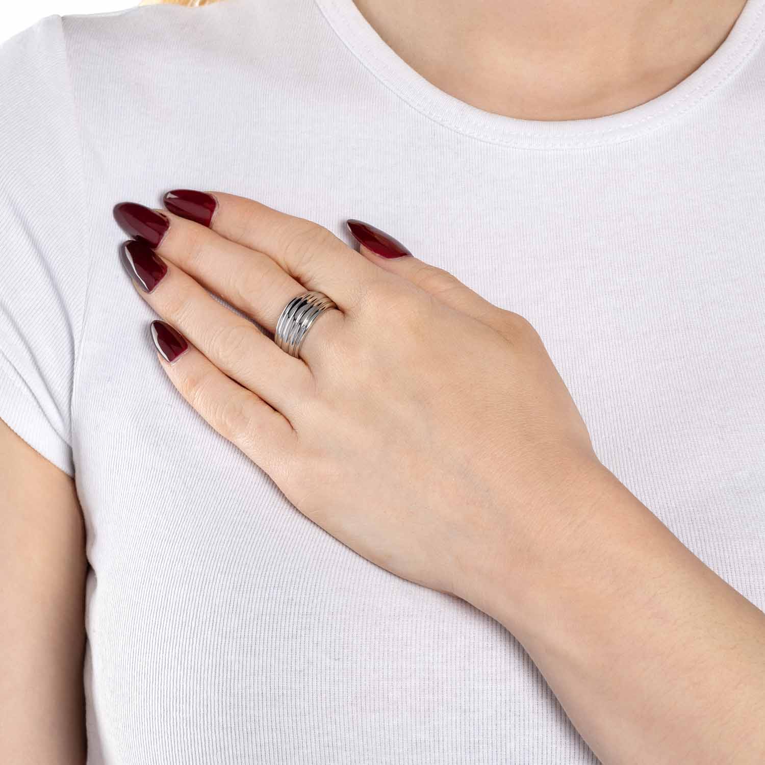 leonardo-elisabeth-bague-argent-taille-17-acier-poli image 3