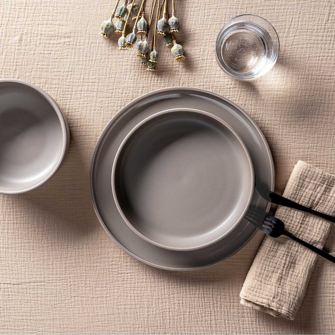 leonardo-roma-assiette-c-ramique-27-cm-taupe-lot-de-6-micro-ondes image 4