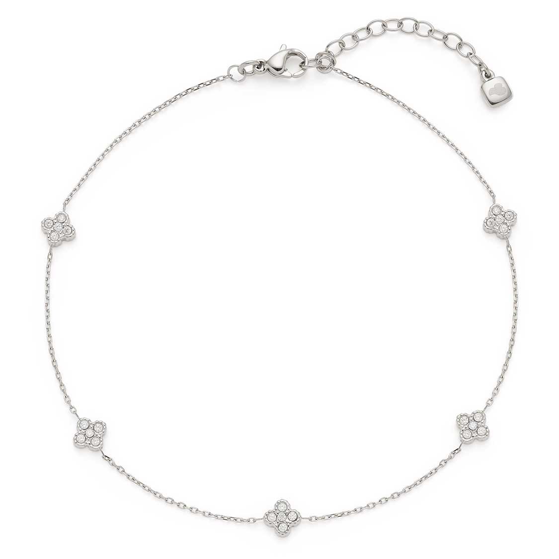 leonardo-lisette-cha-ne-de-cheville-argent-e-fleurs-zirconia image 1
