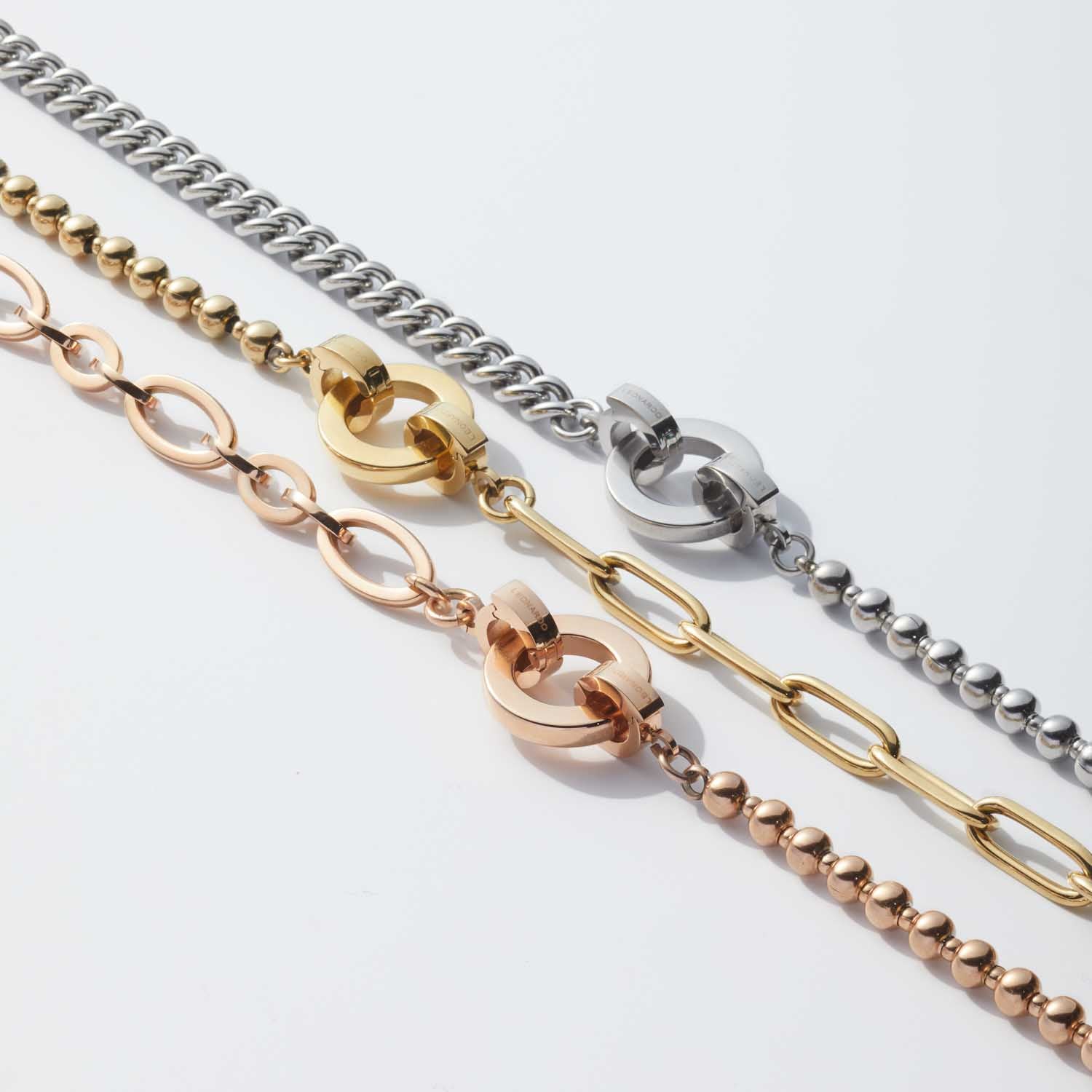 leonardo-estrella-clip-mix-bracelet-dor-acier image 3