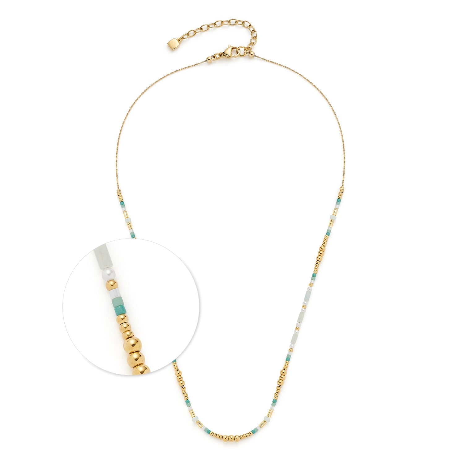 leonardo-lilly-collier-42-cm-dor-perles-turquoise-ciao image 1