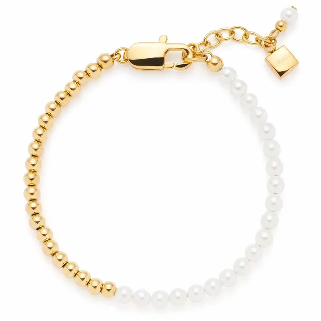 leonardo-lucinda-bracelet-perles-blanches-dor image 1