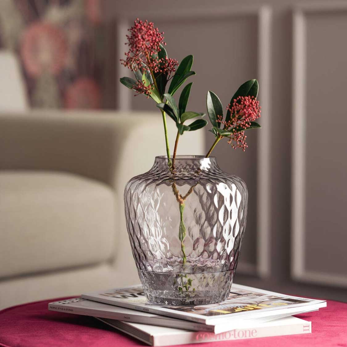 leonardo-giulia-vase-verre-gris-20-cm-fait-main image 2
