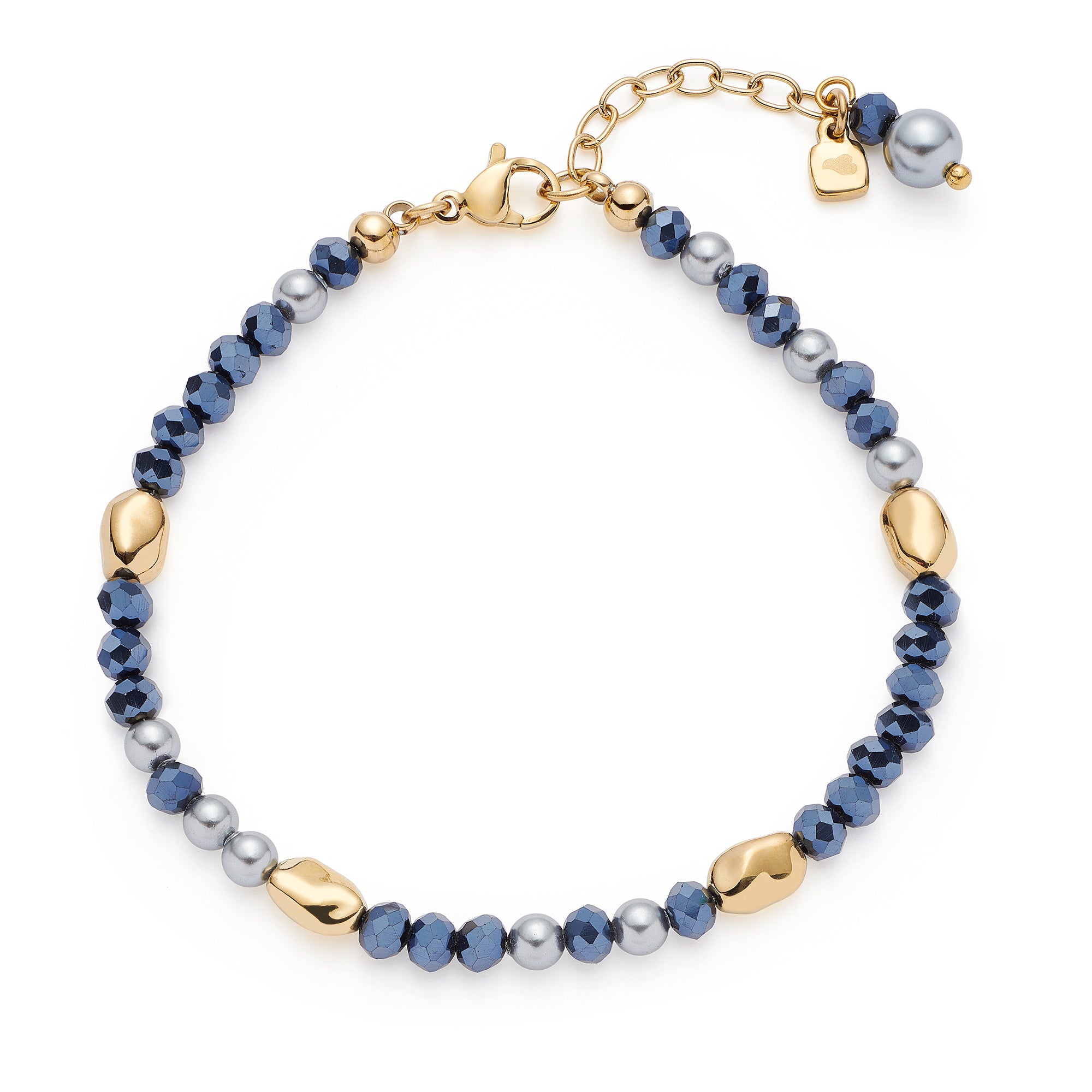 leonardo-aline-bracelet-perles-bleues-et-p-pites-or image 1