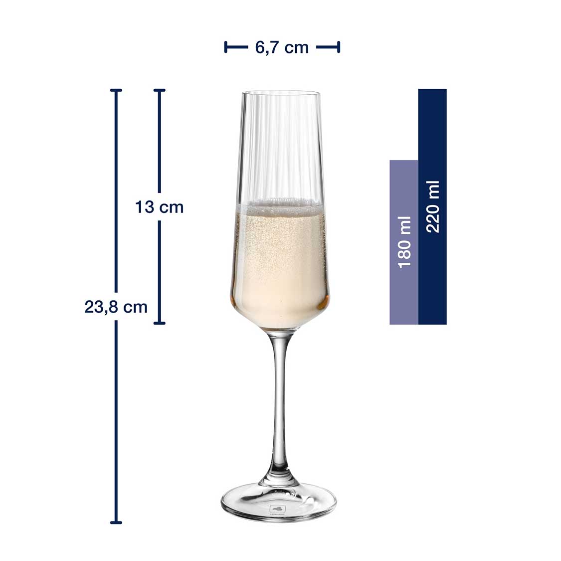 leonardo-paolo-fl-te-champagne-220-ml-lot-de-4 image 3