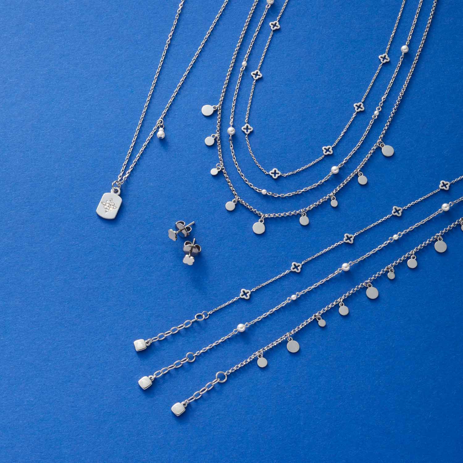 leonardo-amarila-collier-argent-42-cm-acier-pendentif-toile image 5