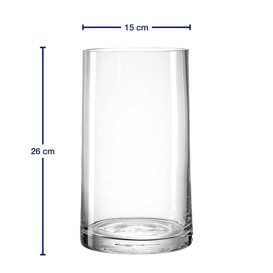 leonardo-novara-vase-en-verre-26-cm-transparent image 3