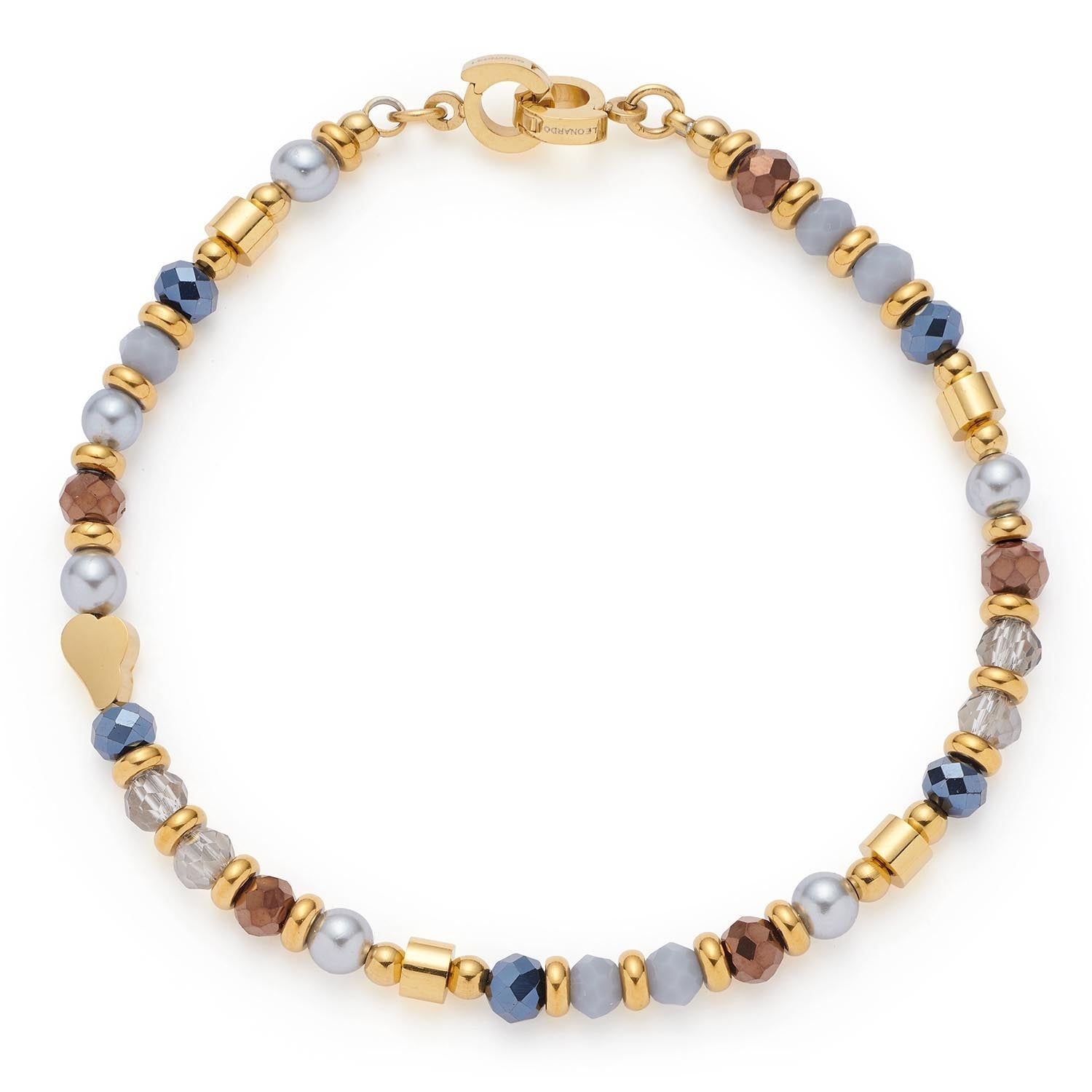 leonardo-clip-mix-cindy-bracelet-perles-bleu-nuit-dor image 1