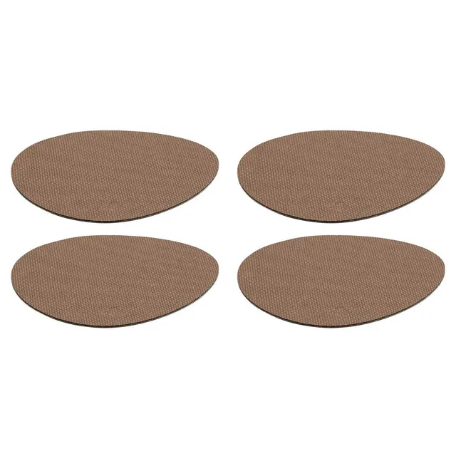 leonardo-gocce-dessous-de-verre-marron-beige-lot-4-ovale image 1