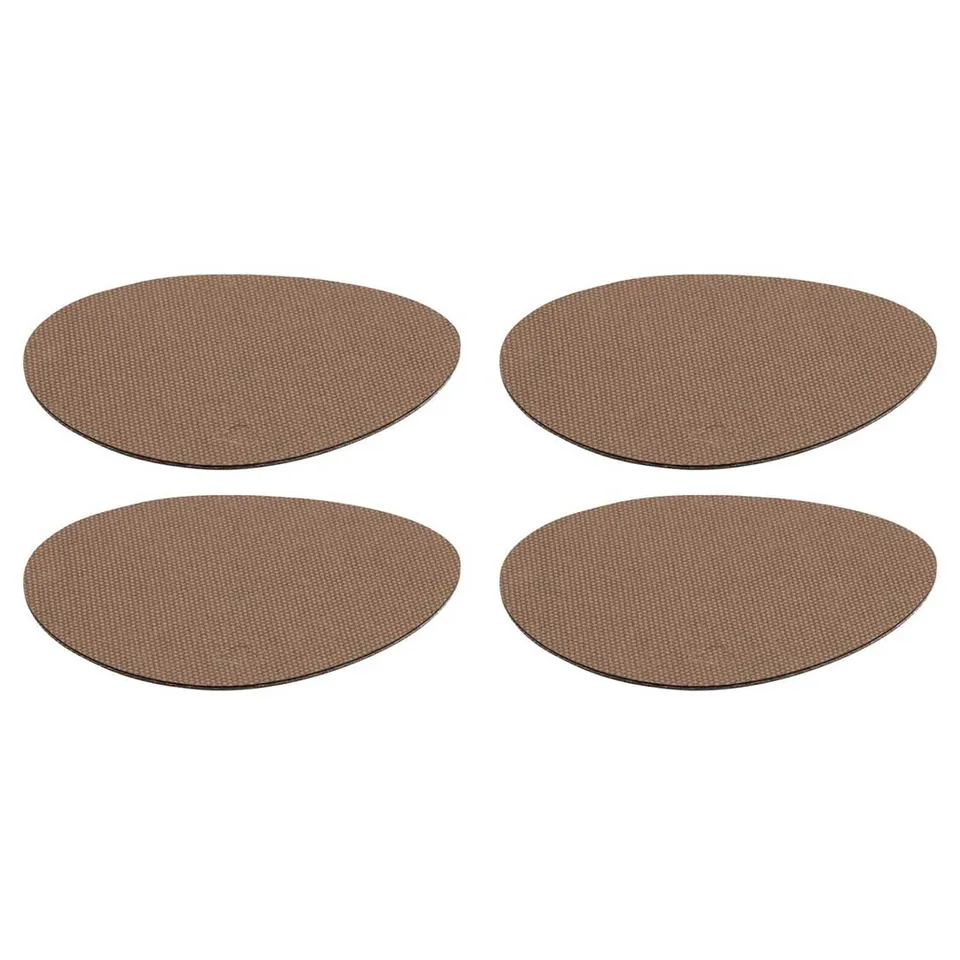 leonardo-gocce-dessous-de-verre-marron-beige-lot-4-ovale image 1