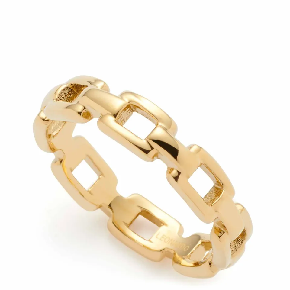 leonardo-rocky-ciao-bague-dor-e-taille-16-maillons-acier image 1